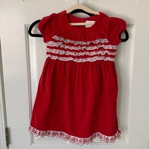 Hanna Andersson Red Corduroy dress- 100
